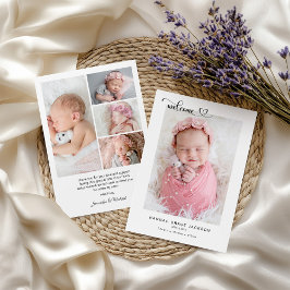 Welcome Baby Multi-Foto mit Personalisierter Nachr Ankündigung