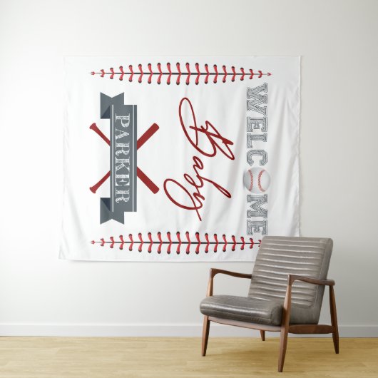 Welcome Baby Personalisiert Baby Dusche Wandteppich (Beispiel (Horizontal))