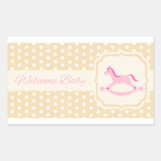 Welcome Baby Pink Girl Sticker (Vorderseite)