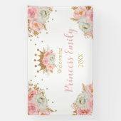 Welcome Baby Princess Floral pink backdrop Banner (Vertikal)