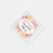 Welcome Baby Shabby Chic Rustic Floral Baby Dusche Serviette (Ecke)