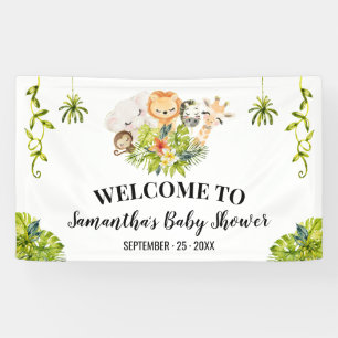 Welcome Baby Shooter Safari Animals Banner