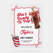 Welcome Baby Shower Acrylic Sign, Ready to Pop   Acrylschild (Vorderseite)