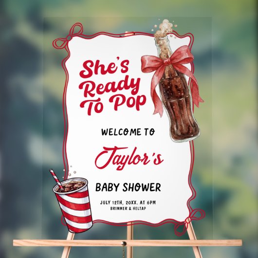 Welcome Baby Shower Acrylic Sign, Ready to Pop   Acrylschild (Neutral)