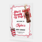 Welcome Baby Shower Acrylic Sign, Ready to Pop   Acrylschild (Winkel)