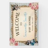 Welcome Baby Shower Banner Vintage Alice (Vertikal)