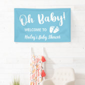 Welcome Baby Shower Oh Baby Boy Blue Banner (Insitu)