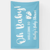 Welcome Baby Shower Oh Baby Boy Blue Banner (Vertikal)