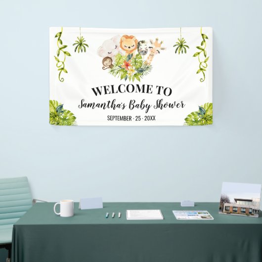 Welcome Baby Shower Safari Animals Banner (Messeveranstaltung)