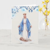 Welcome Baby Taufe Selige Jungfrau Mary Katholic Karte (Gelbe Blume)