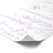 Welcome Baby Wildflower Baby Shower Lavender Poster (Ecke)