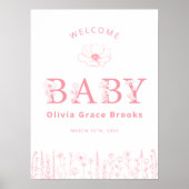 Welcome Baby Wildflower Baby Shower Poster Dusty P (Vorne)
