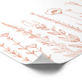 Welcome Baby Wildflower Baby Shower Terracotta Poster (Ecke)