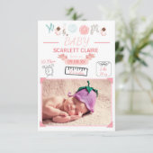 Welcome Baby with Drawings - 3x5Birth Ankündigung (Stehend Vorderseite)