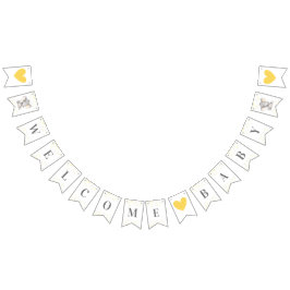 Welcome Baby Yellow Elephant Dusche Sprinkle Wimpelkette