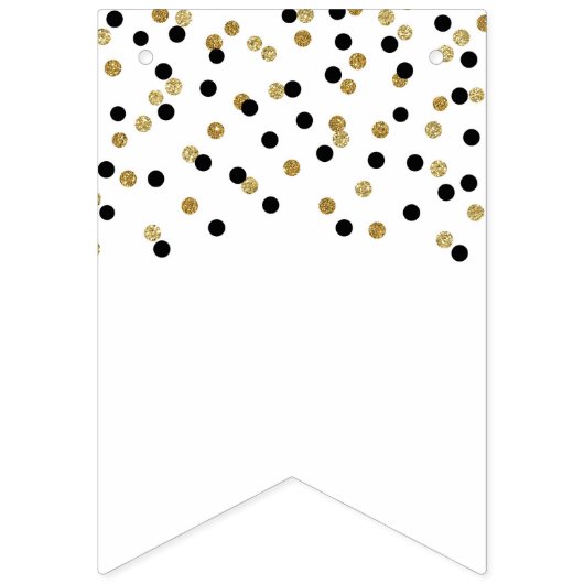 Welcome Back Banner Black Gold Confetti (Erste Fahne)