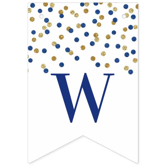 Welcome Back Banner Blue Gold Confetti (Zweite Fahne)