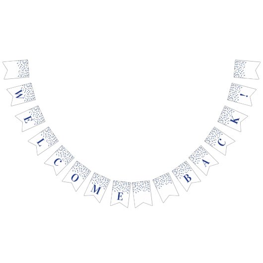 Welcome Back Banner Blue Silver Confetti (Alle)