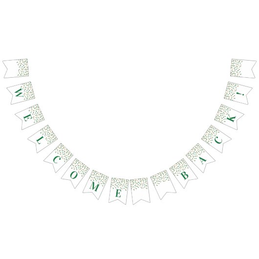 Welcome Back Banner Green Gold Confetti (Alle)