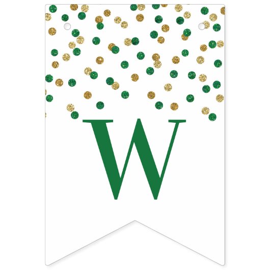 Welcome Back Banner Green Gold Confetti (Zweite Fahne)