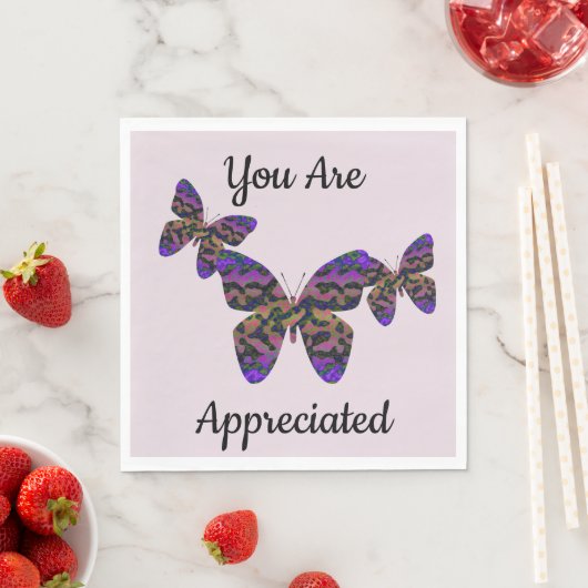 Welcome Back Bright Butterflies Business Mitarbeit Serviette (Beispiel)