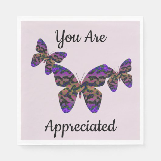 Welcome Back Bright Butterflies Business Mitarbeit Serviette (Vorderseite)