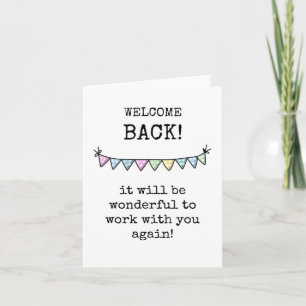 Welcome Back Card Karte