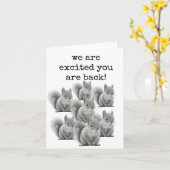 Welcome Back Card, Niedliche Eichhörnchen Karte (Gelbe Blume)