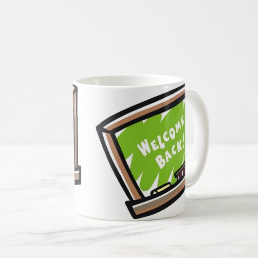 Welcome Back Chalkboard Kaffeetasse (VorderseiteRechts)