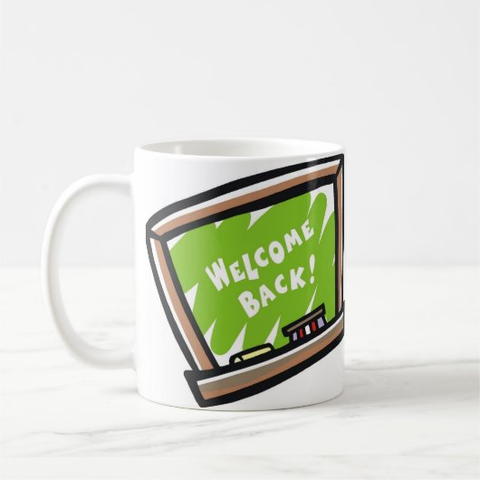Welcome Back Chalkboard Kaffeetasse (Links)