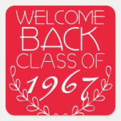 Welcome Back Class Quadratischer Aufkleber (Vorderseite)