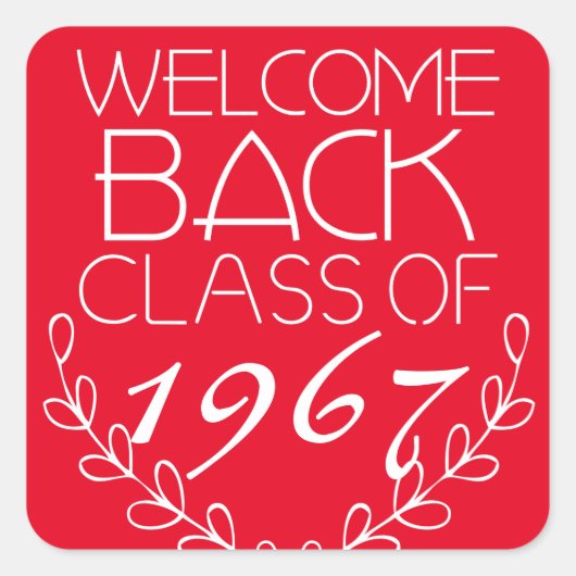 Welcome Back Class Quadratischer Aufkleber (Vorderseite)