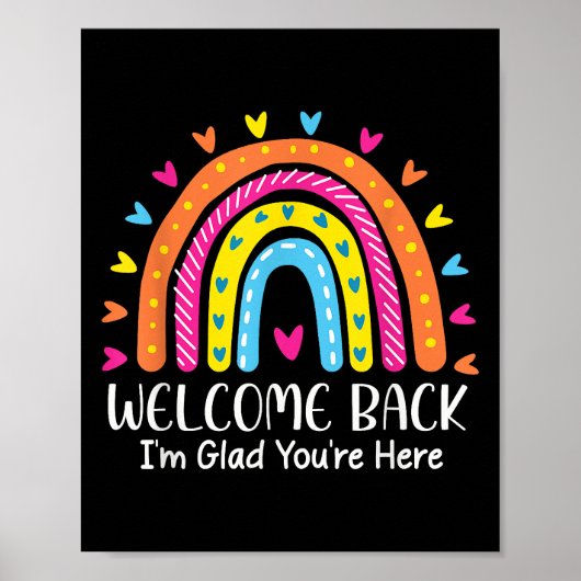 Welcome Back I'm Glad You're Here First Day Of Sch Poster (Vorne)