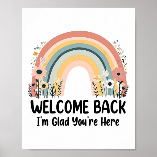 Welcome Back I'm Glad You're Here Teacher 1st Day Poster (Vorne)