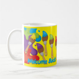 Welcome Back Paintbrushes Primary Colors Kaffeetasse