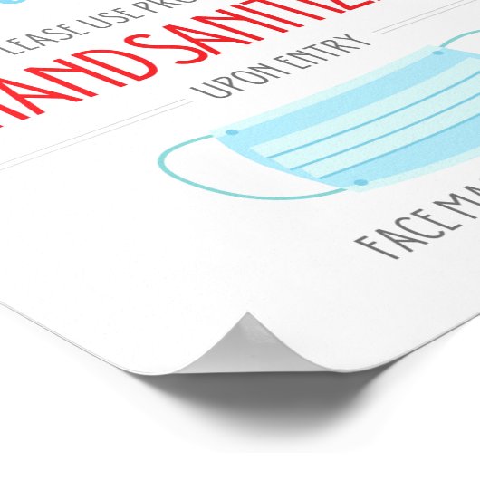 Welcome Back! Please Use Hand Sanitizer Upon Entry Poster (Ecke)