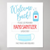 Welcome Back! Please Use Hand Sanitizer Upon Entry Poster (Vorne)