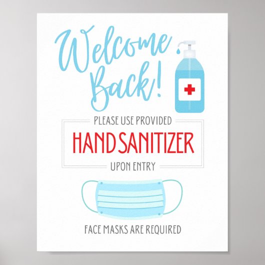 Welcome Back! Please Use Hand Sanitizer Upon Entry Poster (Vorne)