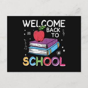 Welcome Back School First Grade Lehrer Kinder Crew Postkarte