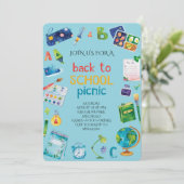 Welcome Back School Picnic Einladung (Stehend Vorderseite)