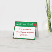 Welcome Back Teacher Note Card Karte (Vorderseite)