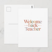 Welcome Back Teacher Postkarte (Vorne/Hinten)