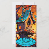 Welcome Back Teachers Fall Birdhouse School House Karte (Vorderseite)