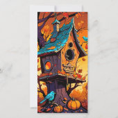 Welcome Back Teachers Fall Birdhouse School House Karte (Rückseite)