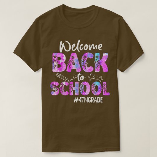 Welcome Back To School 4th Grade Back To School T-Shirt (Design vorne)