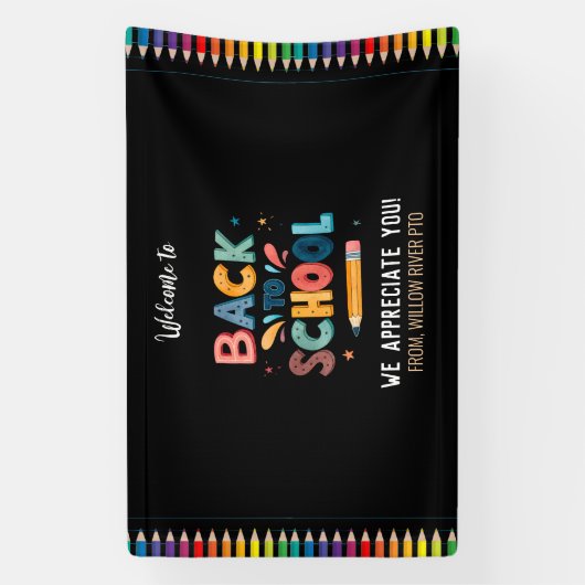 Welcome Back to School  – Bright & Fun Classroom Banner (Vertikal)