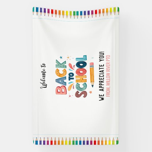 Welcome Back to School  – Bright & Fun Classroom Banner (Vertikal)