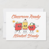 WELCOME BACK TO SCHOOL CLASSROOM READY MINDSET EINLADUNG (Vorderseite)