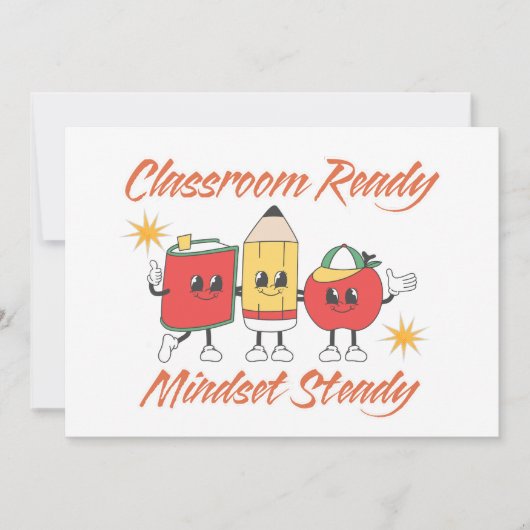 WELCOME BACK TO SCHOOL CLASSROOM READY MINDSET EINLADUNG (Vorderseite)