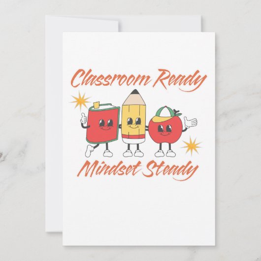 WELCOME BACK TO SCHOOL CLASSROOM READY MINDSET EINLADUNG (Rückseite)